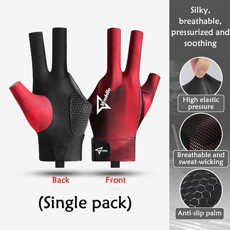 Wnddle Pool Glove Left Hand, Billiard Pool Gloves for Left Hand 3 Finger, Snooker Cue Sport Glove Popular Sizes for Men & Women - Image 2